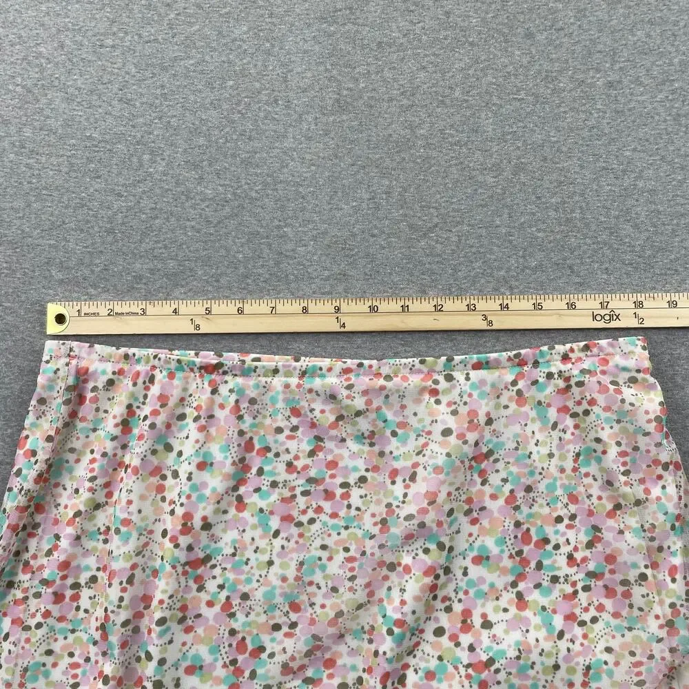 Vintage Y2K NY & Co Skirt XL Colorful Polka Dot Flare Hem Preppy Fairy Coquette